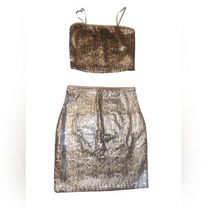 Snake Print Sequin Set